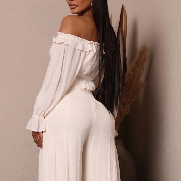 NEW•XL• BOHO CHIC IVORY RUFFLED TOP•NWT - Picture 5 of 15